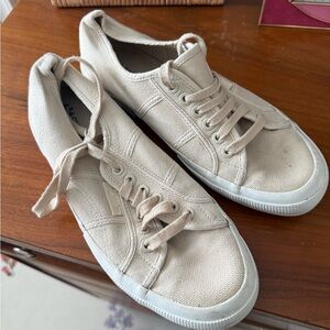 Superga Cream Canvas Low-Top Sneakers